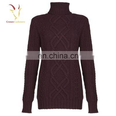 Cable Knit Women Erdos Cashmere Woollen Sweater