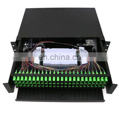 MT-1013 72 Port 2U Fiber Optic Patch Panel With Cable Manager  SC UPC Adapror