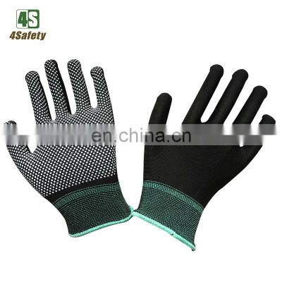 4SAFETY 13 Gauge Pvc Dotted Polyester Knit Work Safety Gloves With Dotted Grips