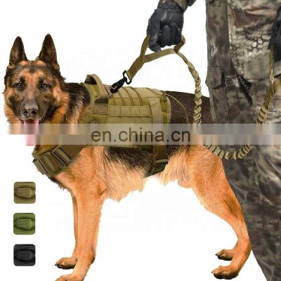 wholesale Tactical Dog Harness Military Working Vest  Adjustable Large Training Harness Hunting Military Tactical Dog Ves