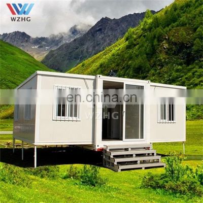 Insulated luxury prefabricated container house with metal carved board exterior white color decoration