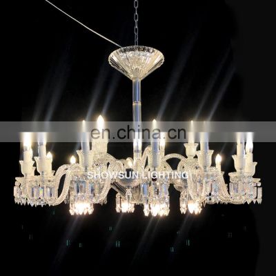 Large Wedding Banquet Candle Light Luxury Crystal Chandelier For Hotel Foyer