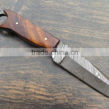 udk h37" custom handmade Damascus hunting knife with walnut wood