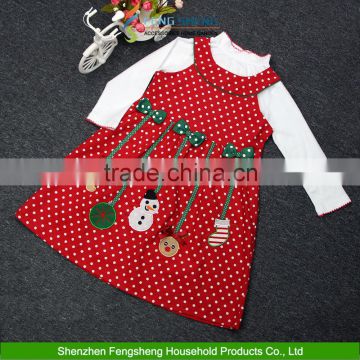 Girls Polka Dot Dress+Long Sleeve Tops Blouse Outfits Christmas Style Sets 2-7Y Boutique