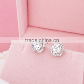 hot selling 925 sterling silver diamond stud earrings for wedding