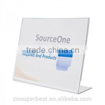 L shape acrylic sign holder with silk-screen
