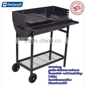 Trolley bbq grill with wheels, move availble , park trolley barrel bbq grill