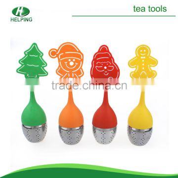 Silicone tea strainer with stainless steel Christmas gifts.