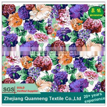 Big flower print polyester fabric for home textile