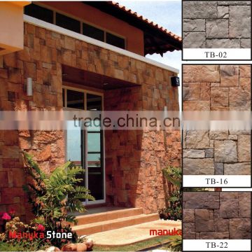 Nature stacked stone easy install random size faux stone wall panel