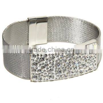 Charm Jewelry Stately Steel Crystal Mesh Bracelet From Alibaba Products
