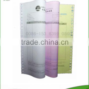 (PHOTO)numbering 3 ply color paper hotspring guest bill form