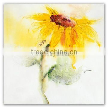 Hall Decoration of Handmade Yellow Flower Oil Painting