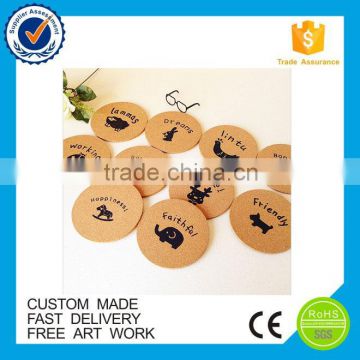 Custom high quality cheap sublimation cork coaster wholesale