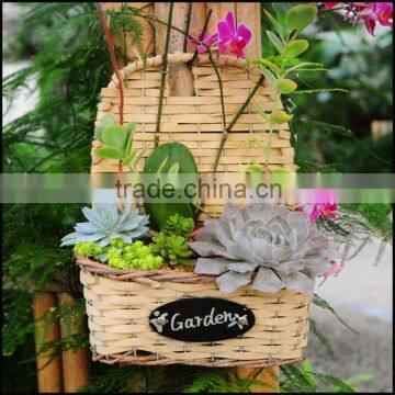 wall hanging plant wicker basket