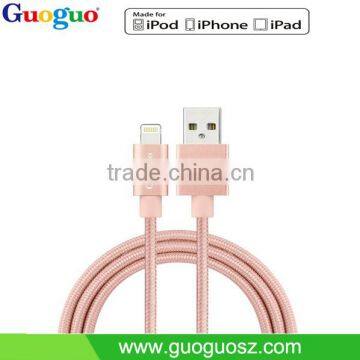 Guoguo High Quality Original MFI Certified 1M USB Cable 8-Pin USB MFI Cable for iphone7