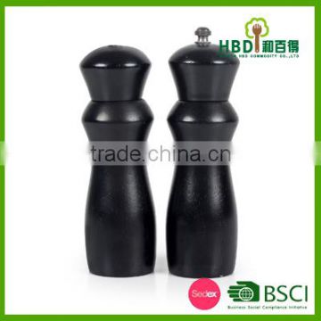 2016 black bamboo salt and pepper mill OEM factory China