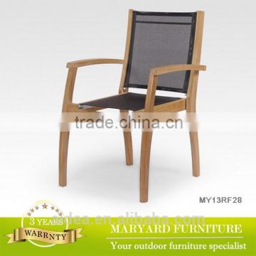 Plastic stacking chairs teak wood sling chair