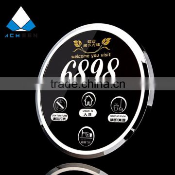 round electronic door number plates