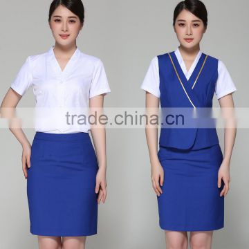 Juqian High fashion class summer aerial work clothes air hostess uniform/sexy airline stewardess costume