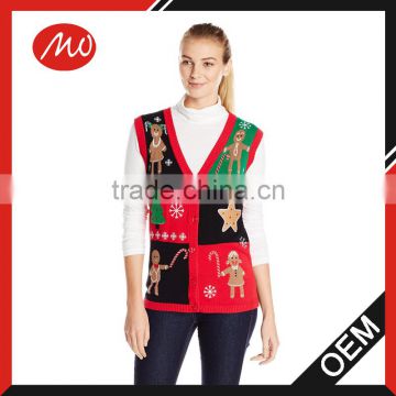 Women's Gingerbread Ugly Christmas Sweater Vest