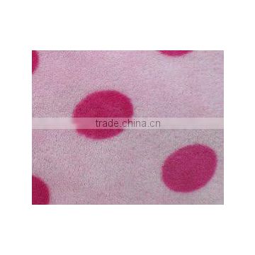 Pink circle printing coral fleece fabric