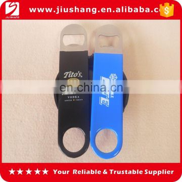 factory superior quality pvc coated stainless steel flat bottle opener