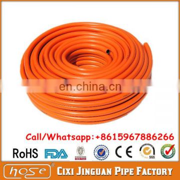 8*15MM Spanish Braided Flexible PVC LPG Gas Hose Pipe Barbecue Cooker Pipe Orange for Stove and Regulator Connecting Hot Sale