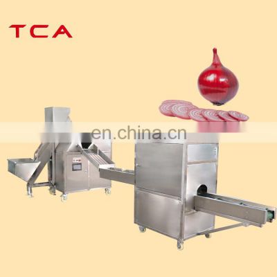 onion cutting slicer peeler and peeling processing production line machine