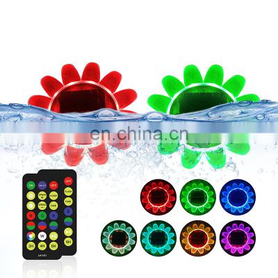 Multifunction IP68 12 LED Waterproof Remote Controlled RGB Floating Led Solar Swimming Pool Light