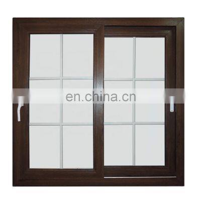 UPvc american style windows double sliding window with insect screen and grids