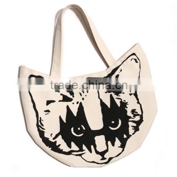 Cartoon cat lunch handbag insulated lunch bag women high quality canvas bag