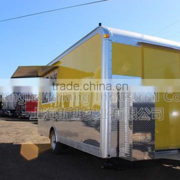 Yellow biaxial mobile food cart china mobile food food truck for sale in malaysia