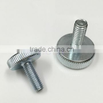 slotted recess flat head carbon steel knurled thumb step screw