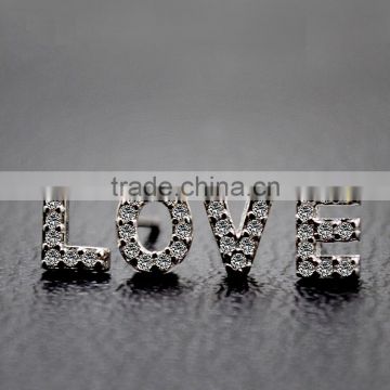 Infinite Factory Direct Sale 925 Sterling Silver earrings Letter shape A-Z silver earrings