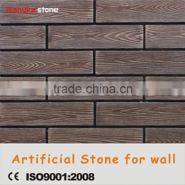Fire proof solid surface indoor outdoor artificial wooden wall tile