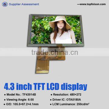 Competitive price 4.3 inch 480*272 TFT lcd moudle 24bit RGB interface touch screen panel                        
                                                Quality Choice