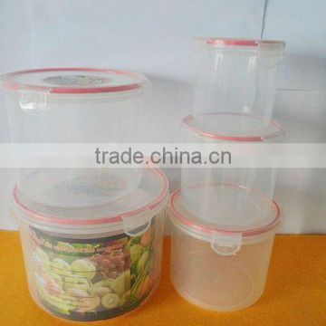 5pcs/set Round plastic airtight container