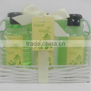 personal care/ bath product in wire basket