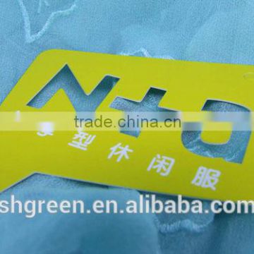 Yellow special die cut paper tag for casual clothes