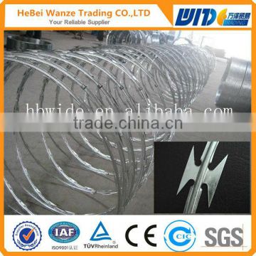 High quality cheap galvanized concertina razor wire,razor barbed wire xoncertina wire