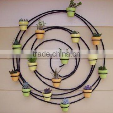 Flower Pots Holder With Wall Decor Hanging