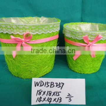 sundries storage baskets moss sisal pots different shape