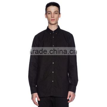 Stylish regular fit long sleeve dress shirt plain black formal modern mens shirts