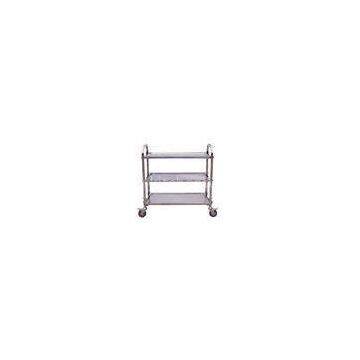 3 Tier Polished Durable Stainless Steel Kitchen Shelves With Wheels