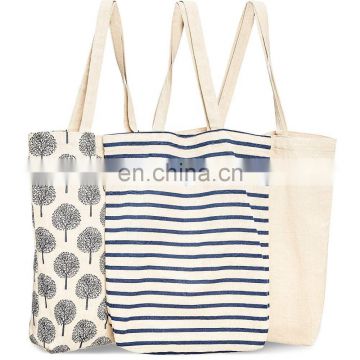 Eco Friendly Reusable Cotton Grocery Shopping Tote Bags 15 x 16.5 x 3.5 Inches