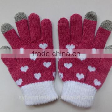 Girls' Winter Magic Finger Touch Screen Soft Warm Knitted Gloves