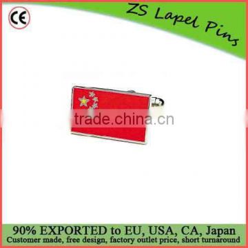 Free digital proof design custom One Pair of Chinese China Flag Cuff Links