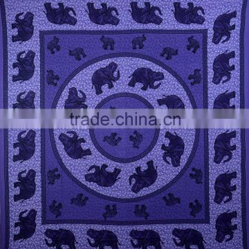 Indian Tapestry Cotton Purple Mandala Elephants Vintage Wall Hanging Tapestries Throw Bedsheet