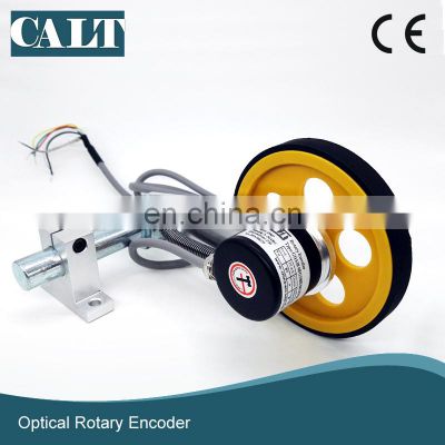 CALT rotary encoder with 50mm wheel and mounting bracket